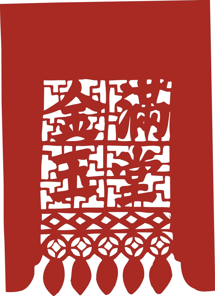 中国风中式传统喜庆民俗人物动物窗花剪纸插画边框AI矢量PNG素材【1949】